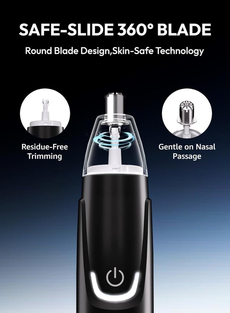 MANSPOT Nose & Ear Hair Trimmer for Men – Painless Nose Hair Trimmer Rechargeable with 8000-RPM Powerful Motor, Dual-Edge Blades, IPX6 Waterproof, USB-C Charging, 90min Runtime & Detachable Head - Image 3